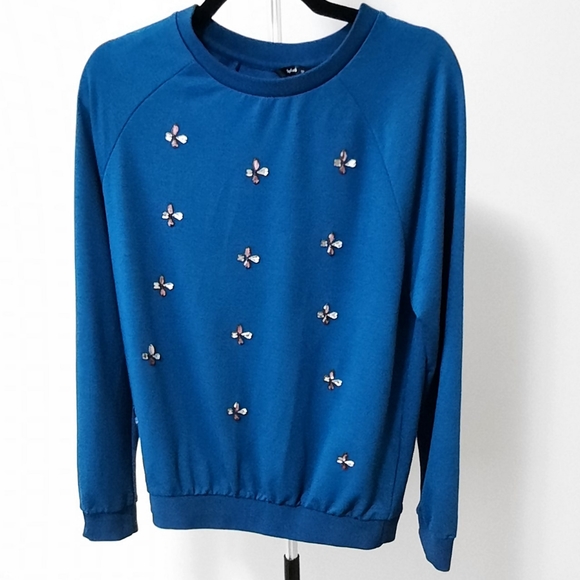BOGO FREE Longsleeve crew neck with jewel details sweatshirt - Picture 1 of 6